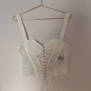 ⭐️ finesse studios white lace corset top MEDIUM ⭐️